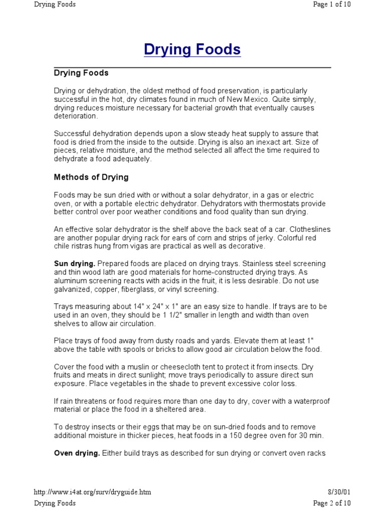 Drying Foods | PDF
