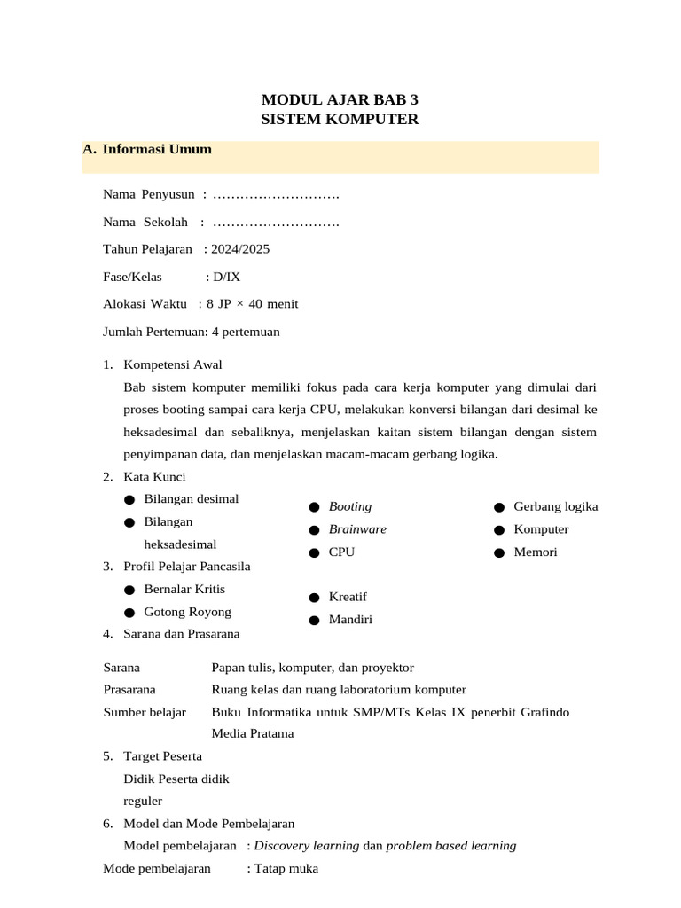 Modul Ajar Bab 3 | PDF