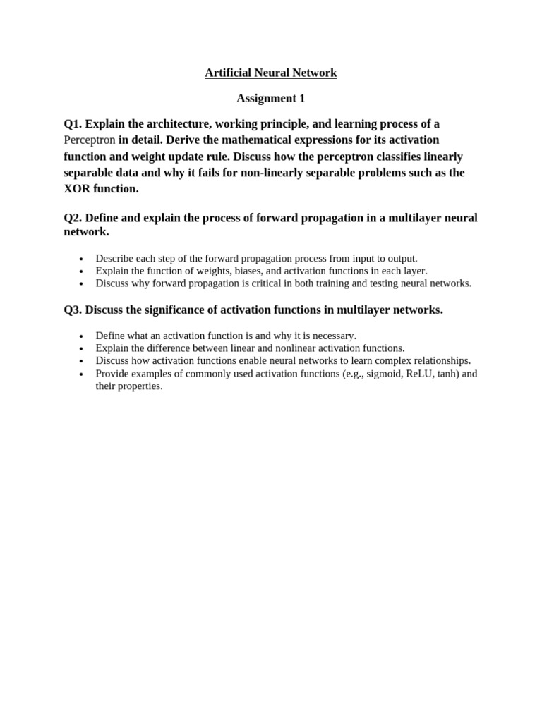 Artificial Neural Network Assignment | PDF