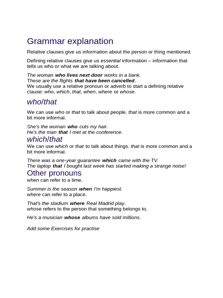 Relative Clauses | PDF