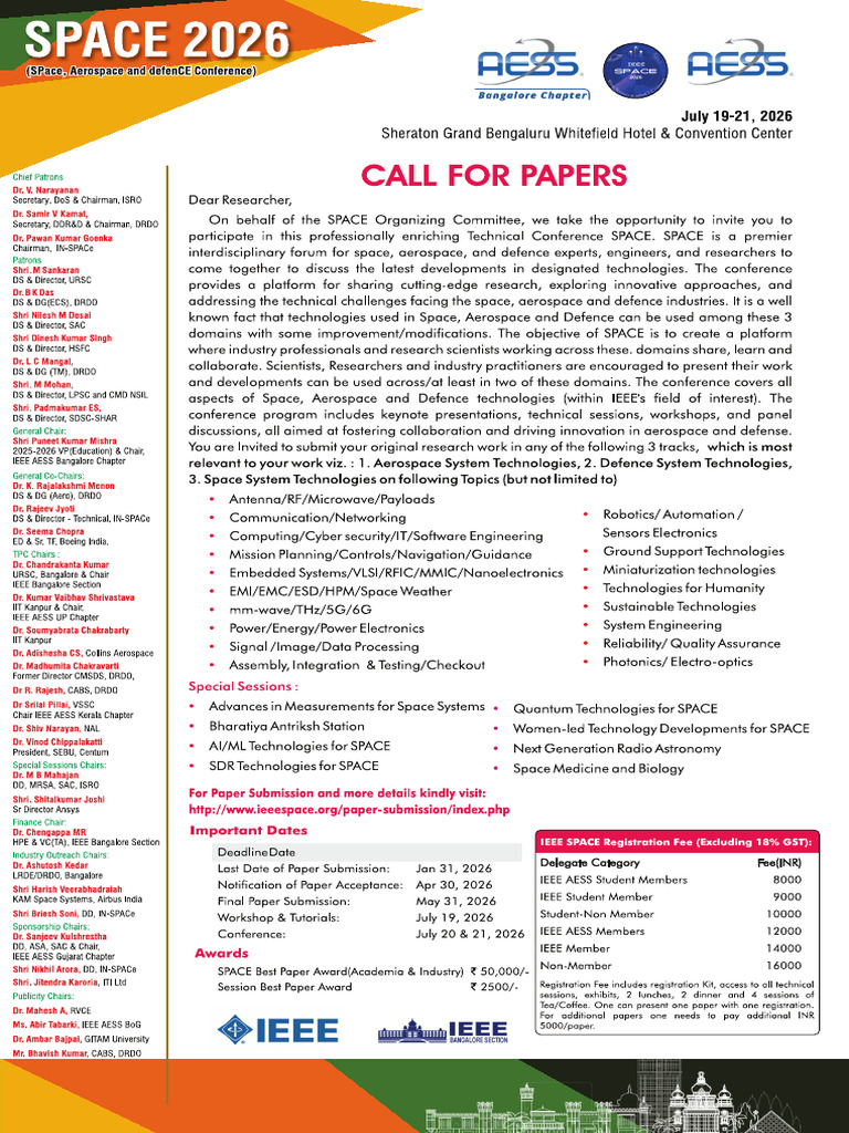 Space 2026 CFP | PDF