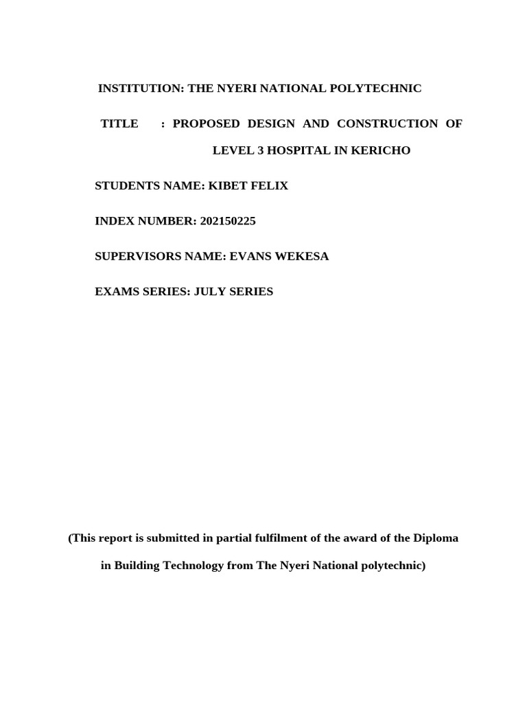 Third Year FINAL Year Project Building Technology | PDF