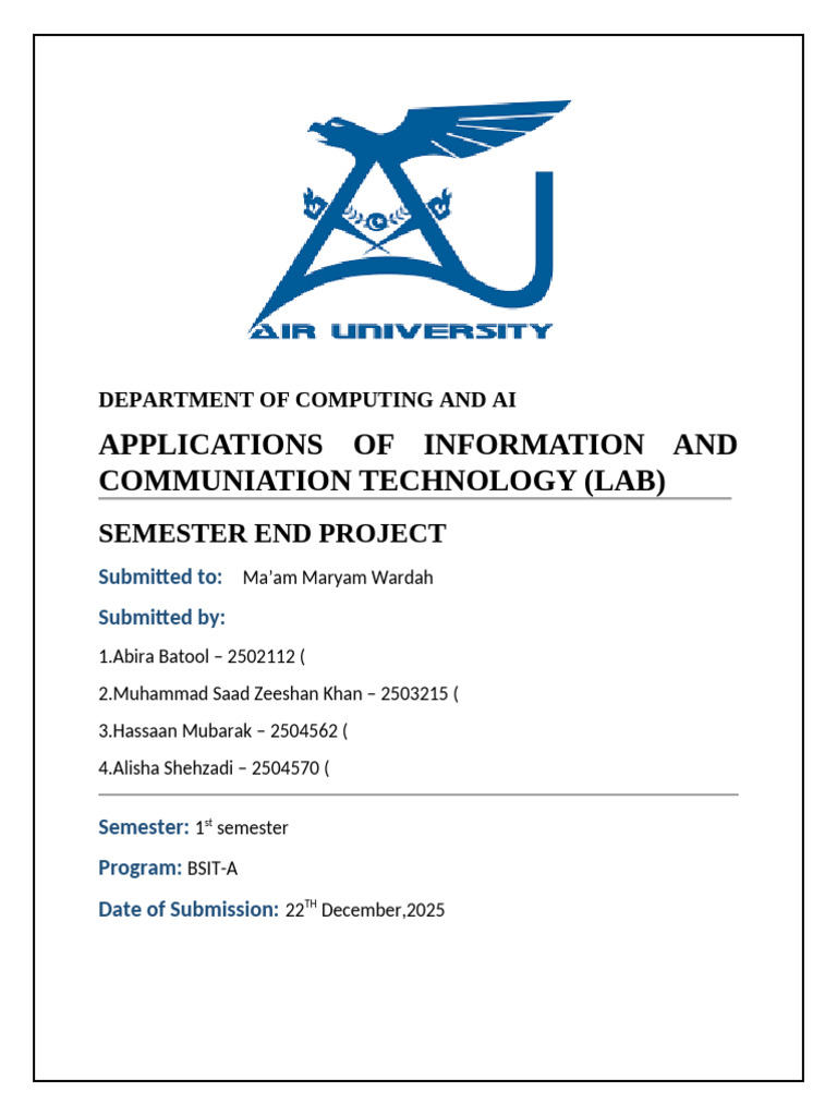 ICT Lab Project Report | PDF | Html | Websites