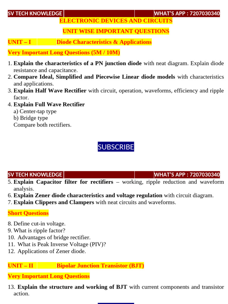 Electronic Devices and Circuits | PDF | Bipolar Junction Transistor ...