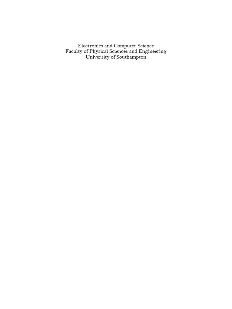Electronics and Computer Scienc1 | PDF