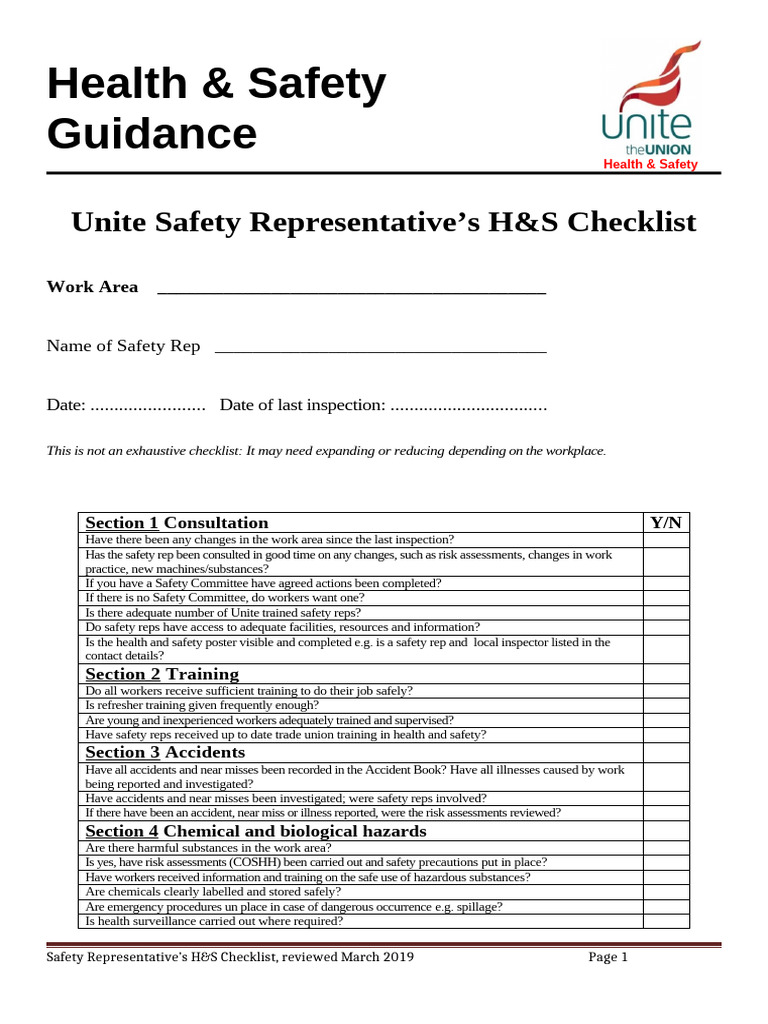 HS Checklist | PDF | Occupational Safety And Health | Safety