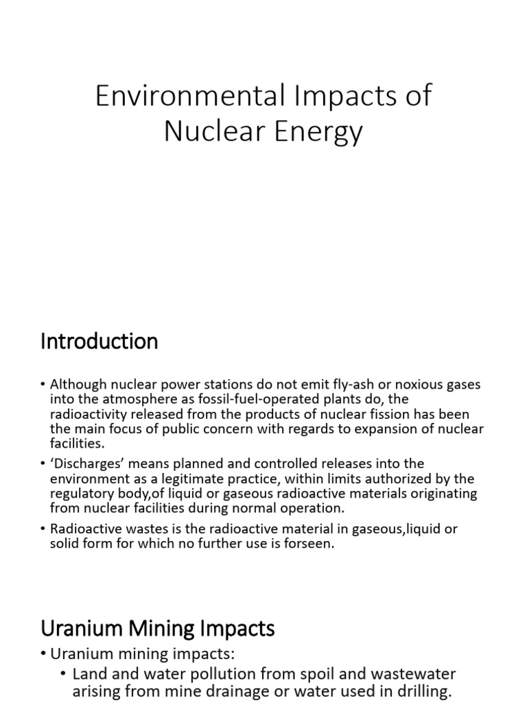 Lecture 6-Environmental Impacts of Nuclear Energy | PDF | Nuclear Fuel ...