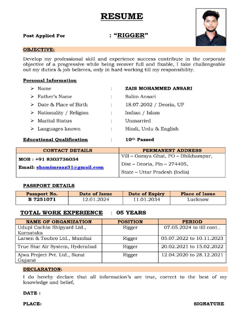 Rigger - B 7251071 | PDF