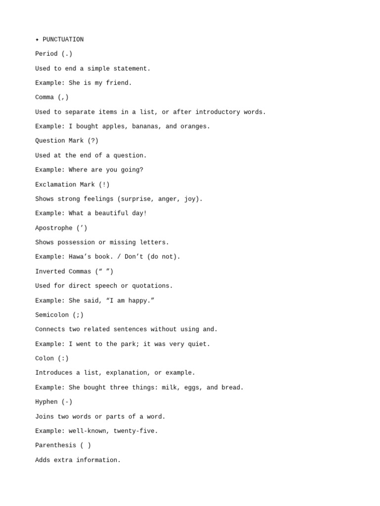 Punctuation & Conjuntions | PDF