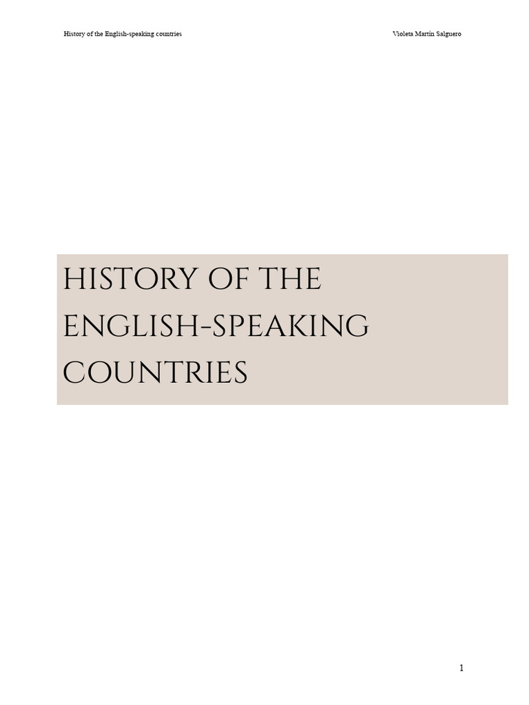 History of The English-Speaking Countries | PDF | Danelaw | Celts