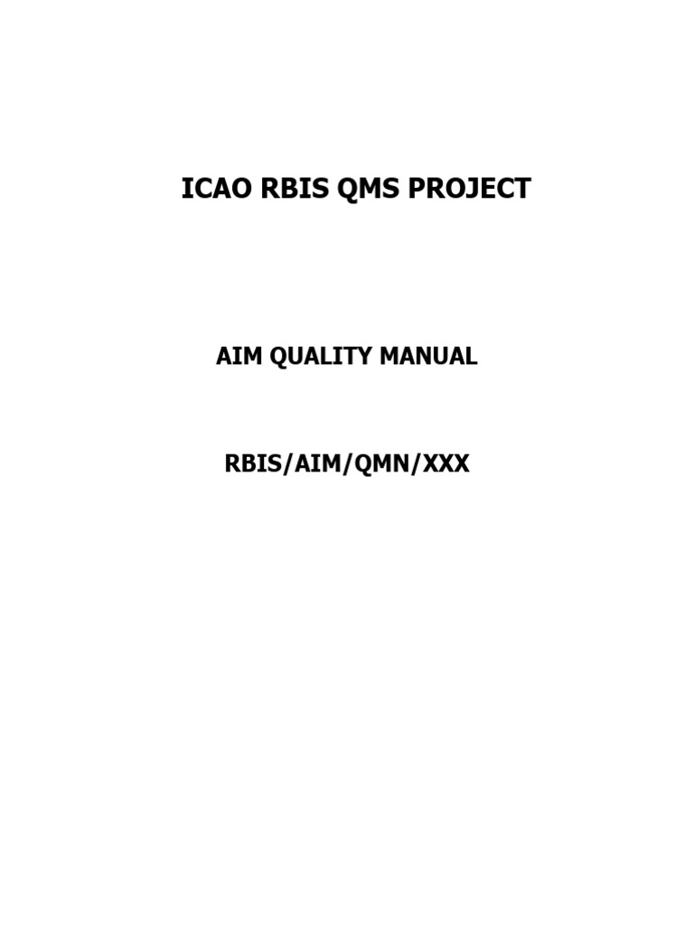 QMS AIM RBIS QMS Manual Template | PDF | Risk | Quality Management System