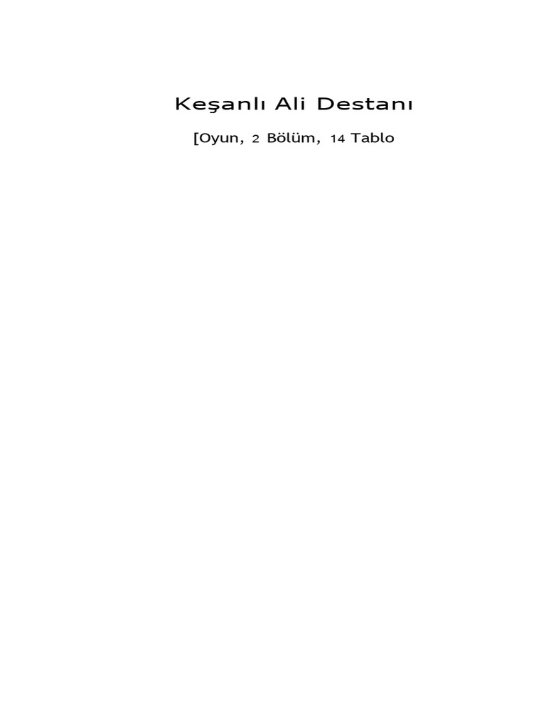 Kesanli Ali Destani | PDF