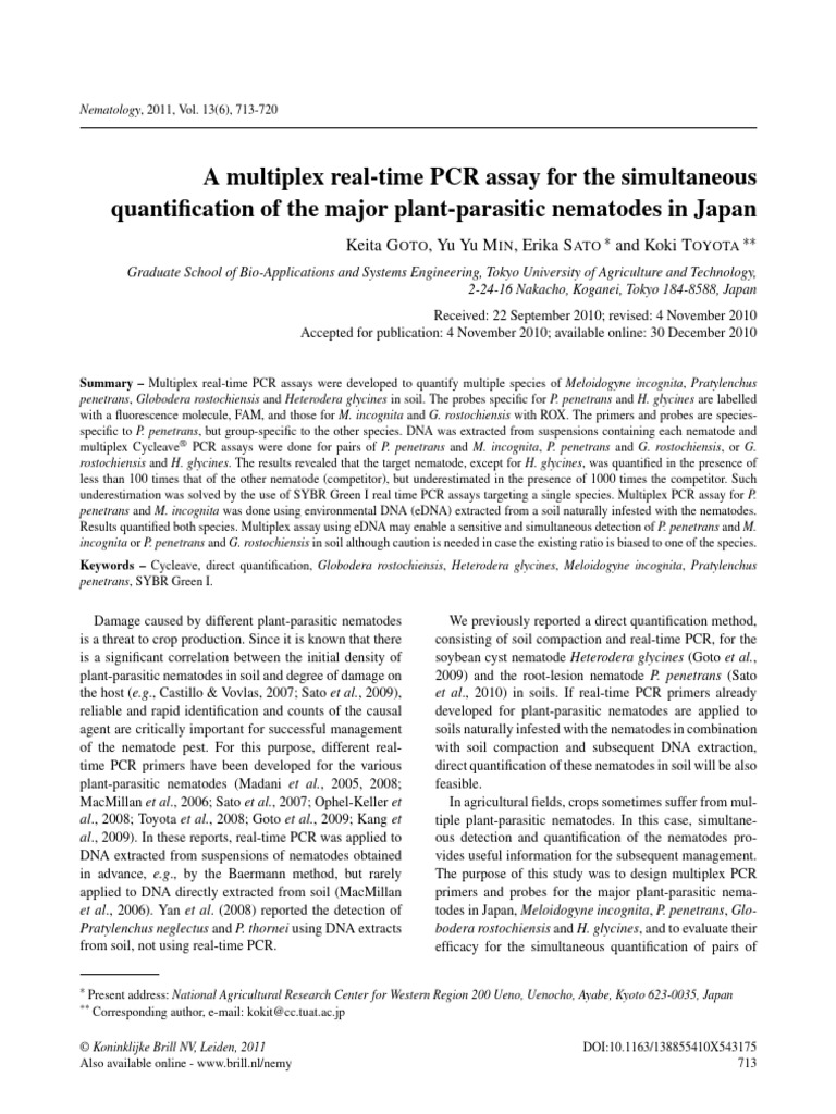 A Multiplex Real-Time PCR Assay For The Simultaneous Quantification of ...