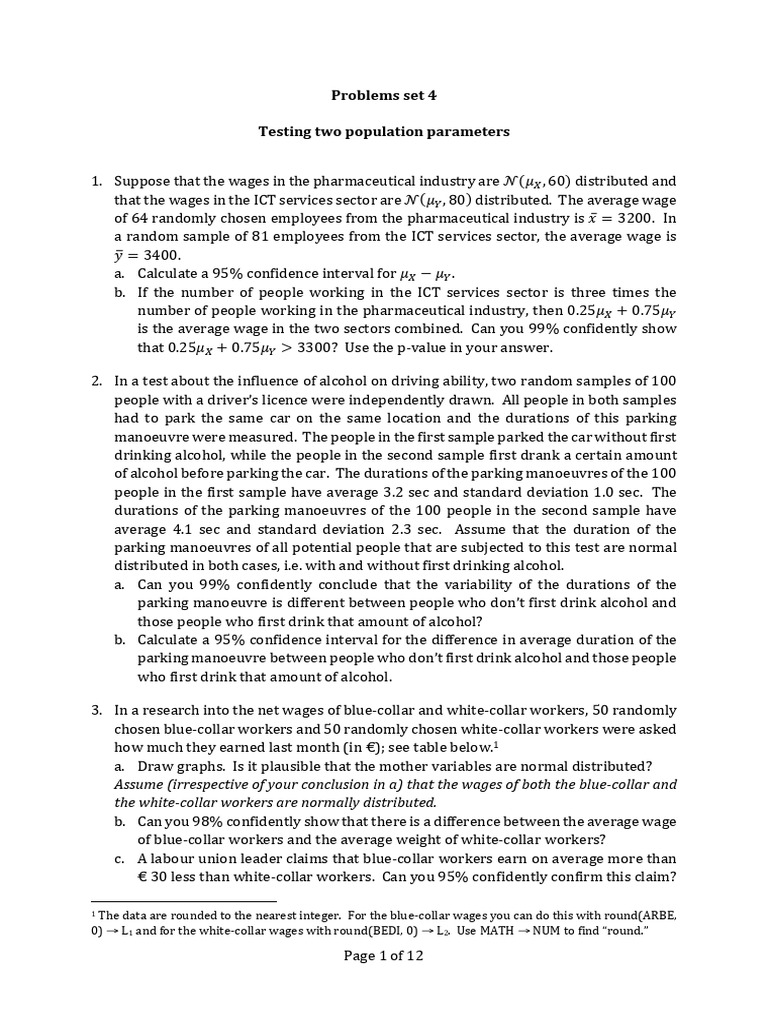 Open Problems Set 4 (2223) 3 PDF | PDF | Confidence Interval | Standard ...