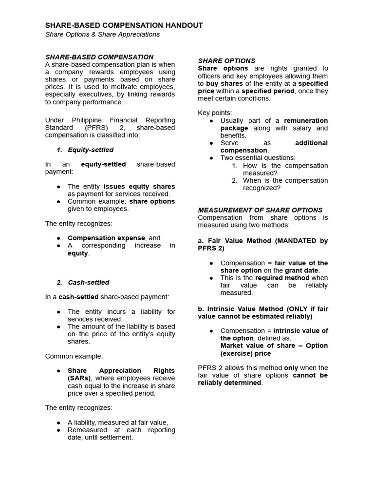 SBC Handout 2 | PDF | Equity (Finance) | Fair Value