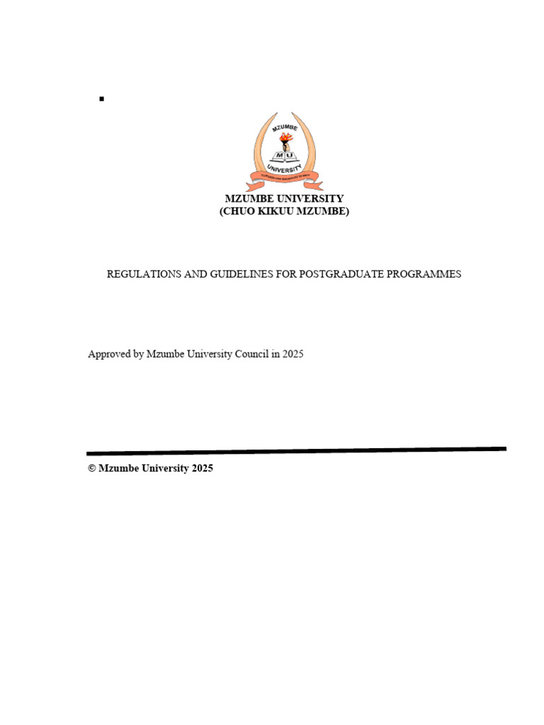 Regulations and Guidelines For Postgraduate Programmes | PDF | Academic ...