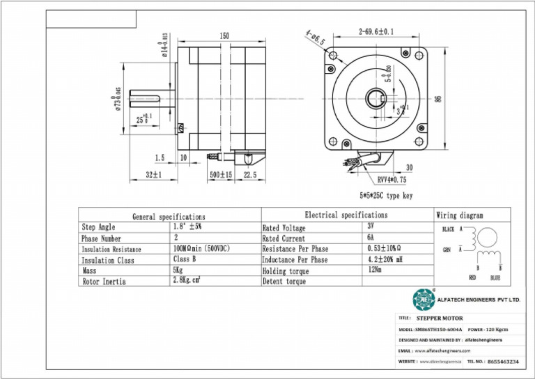 Stepper Motor Datasheet | PDF