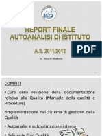 Funzione Strumentale- Area 2-.Report Finale Presentazione Autoanalisi a.s. 2011-2012