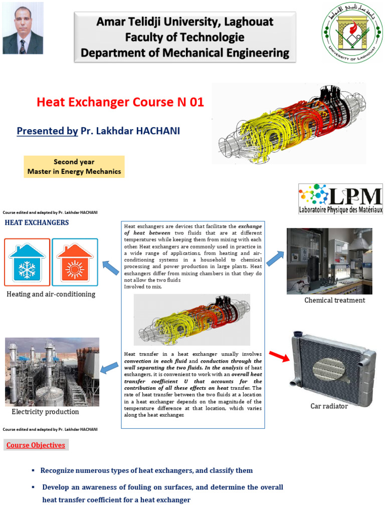 Heat Exchanger Course N 01 | PDF | Heat Exchanger | Chemical Engineering