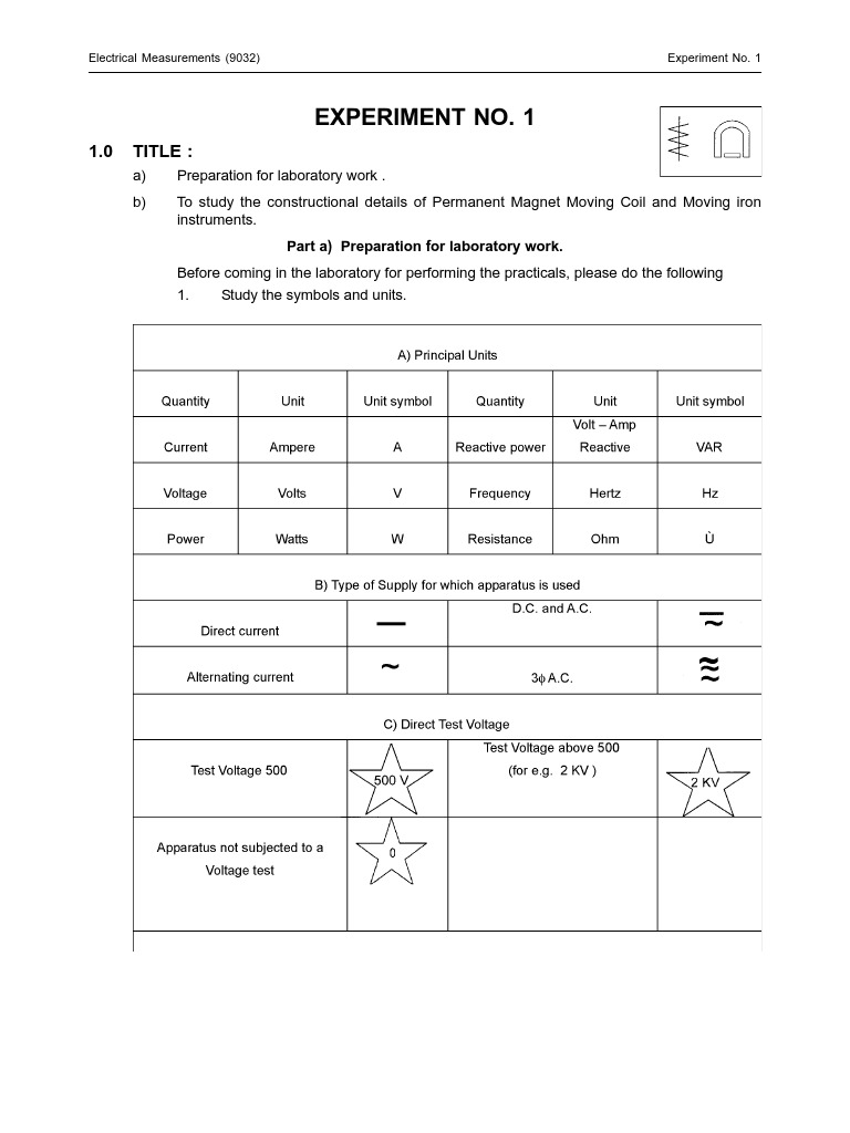 Electrical Measurements Lab Guide | PDF