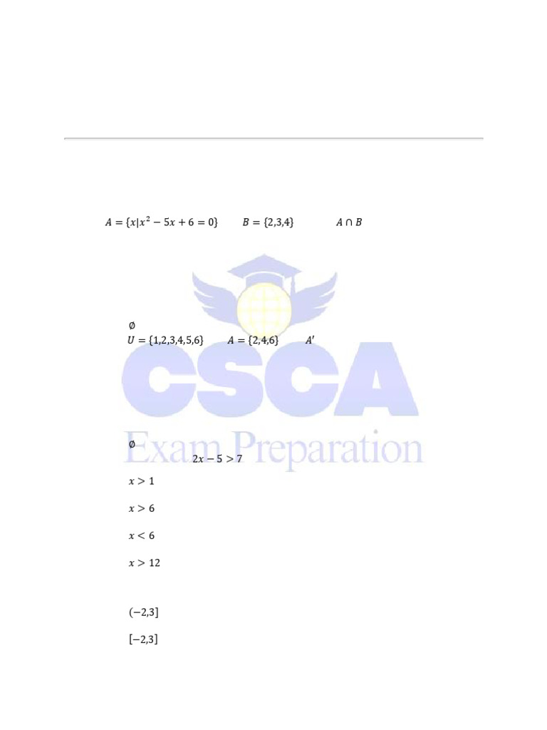 CSCA Mathematics 100-Sample Questions | PDF | Standard Deviation ...