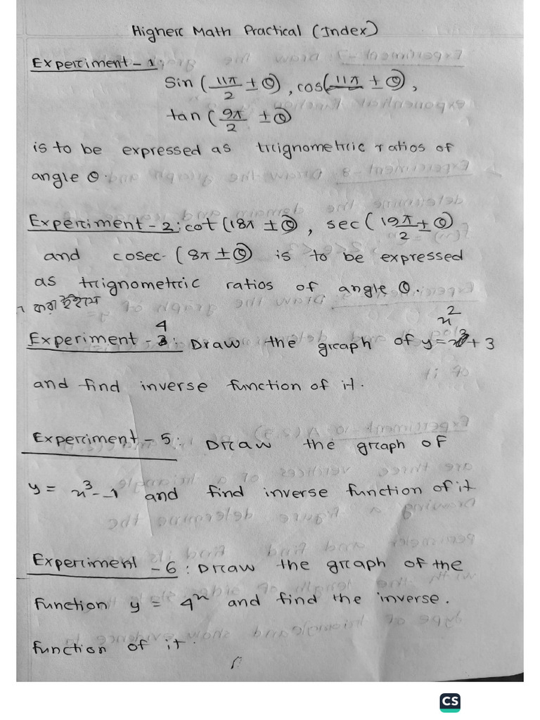 Higher Maths Practical 2026 | PDF