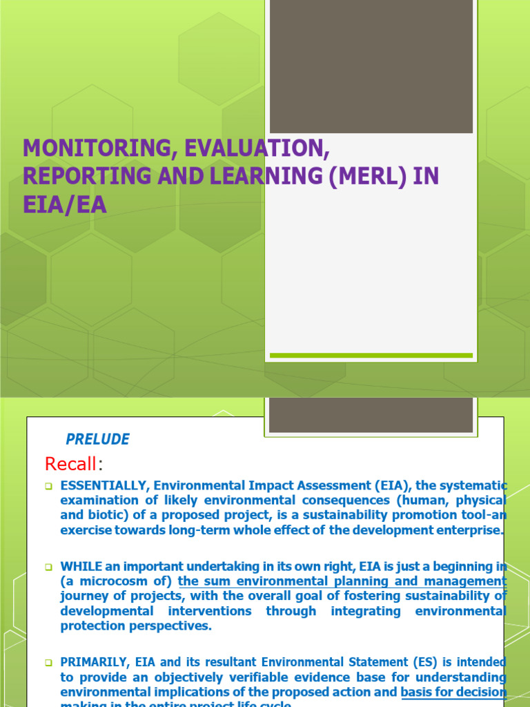 MERL in EIA - EA | PDF | Environmental Impact Assessment | Evaluation