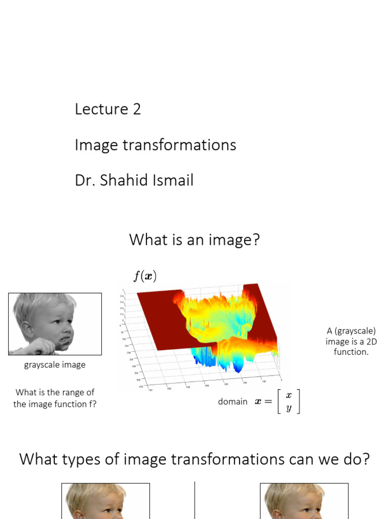 Lecture 2 DIP and Transformations 14102022 070335pm | PDF | 2 D ...