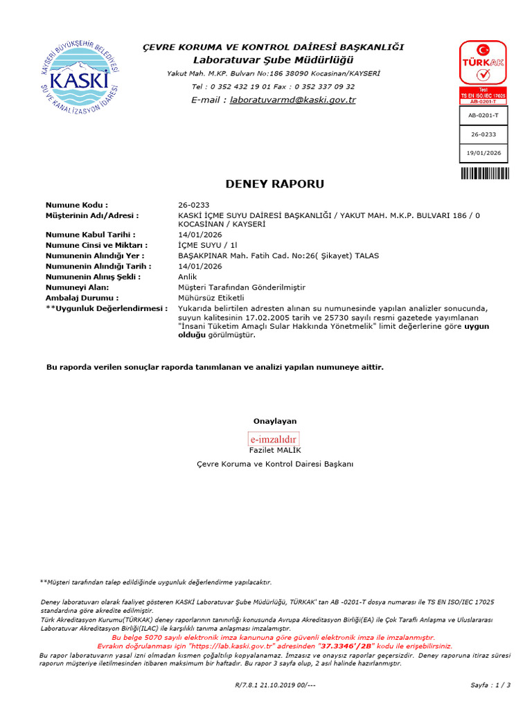 Rapor 26-0233 | PDF