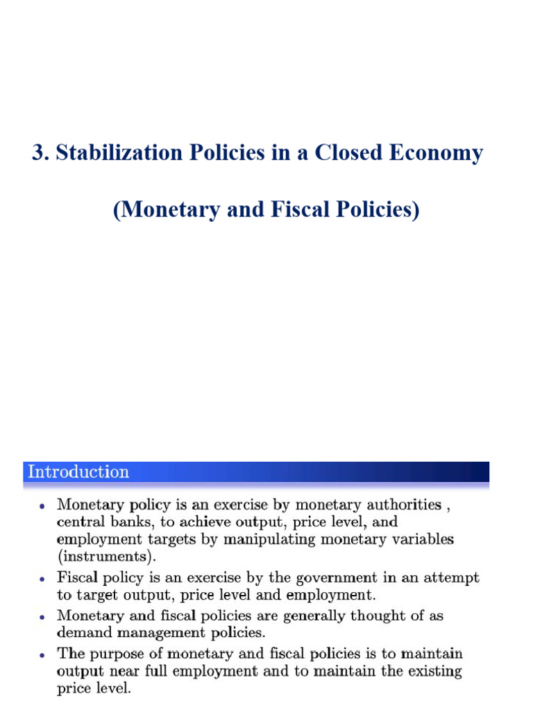 Stablization Policies in A Closed Economy | PDF