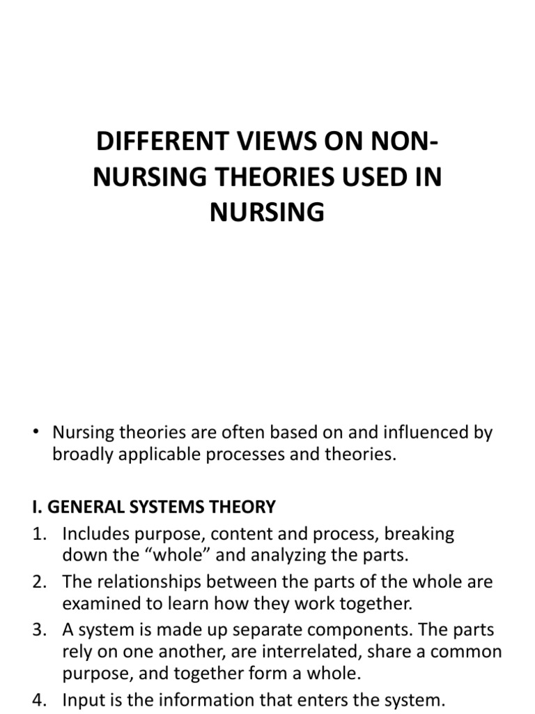 General Systems Theory In Nursing