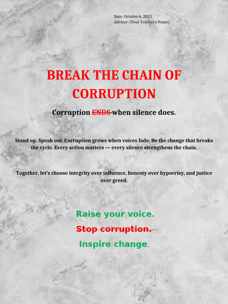 Break The Chain of Corruption Design | PDF