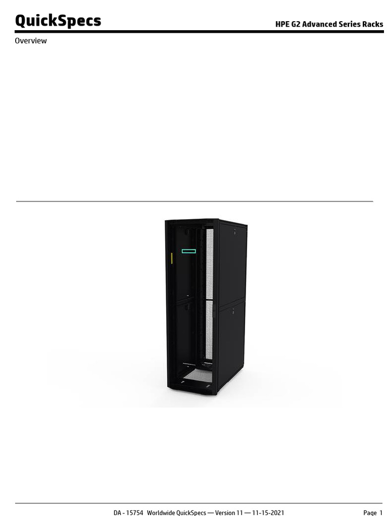 HPE G2 Advanced Series Racks | PDF | Cloud Computing | Data Center