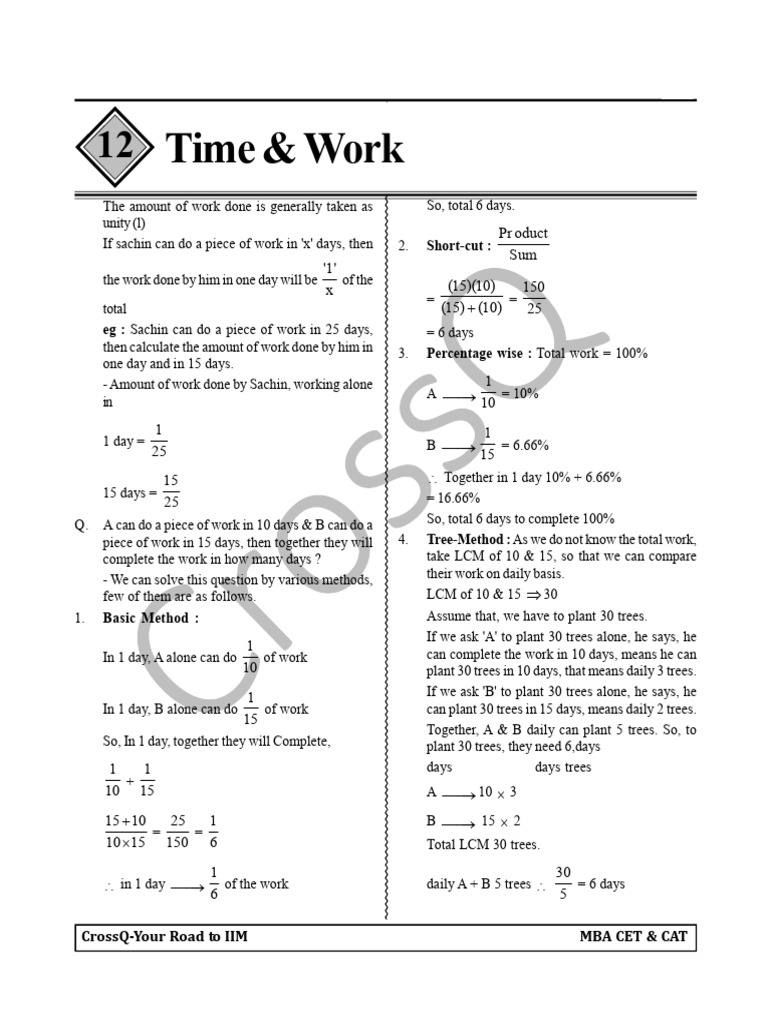 Time & Work | PDF