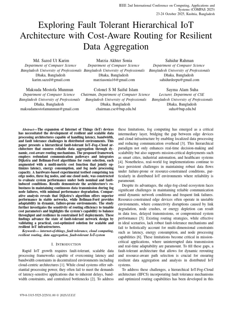 Ieee Faulttolerant Iot Mcse | PDF | Routing | Internet Of Things