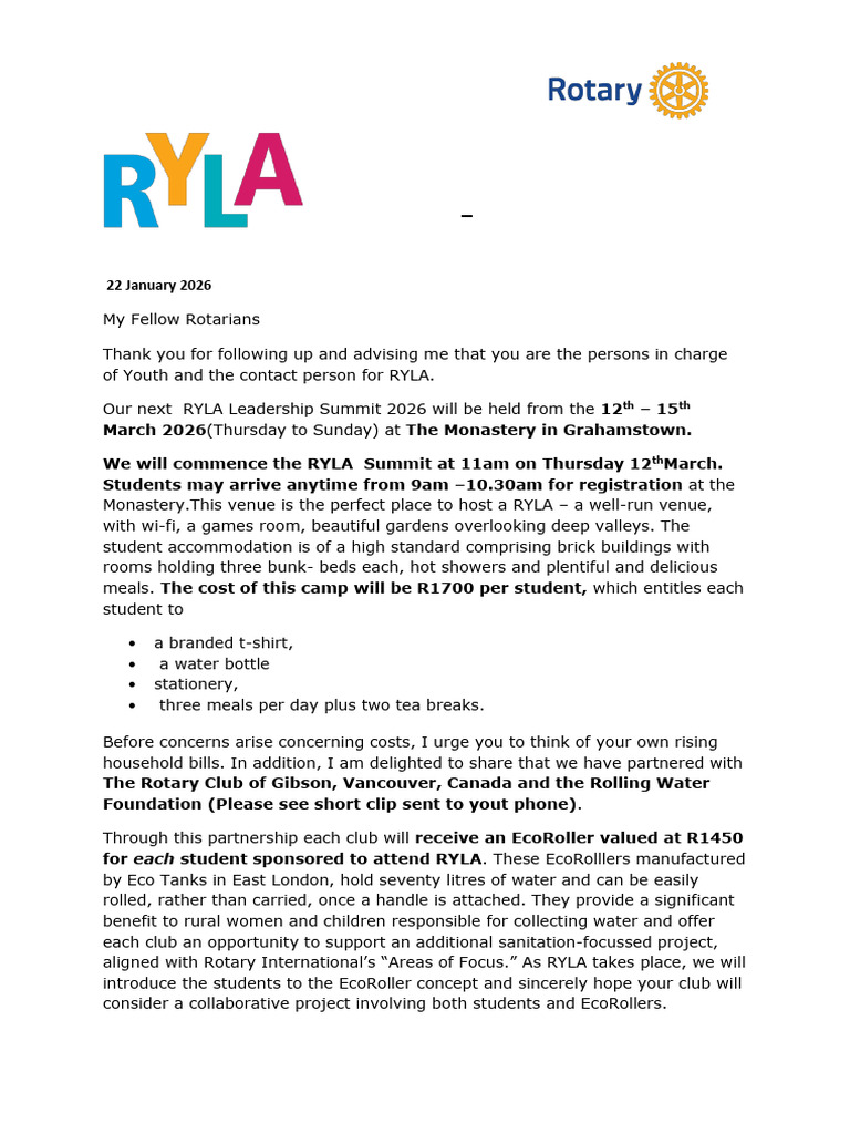 Ryla Leadership Summit 2026 | PDF