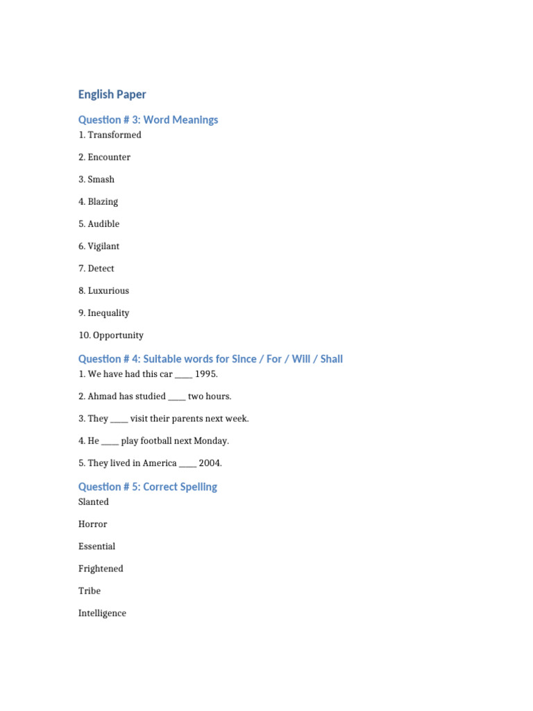 English Paper | PDF