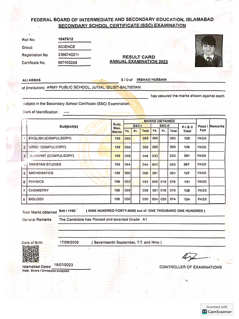 Matric Transcripts | PDF