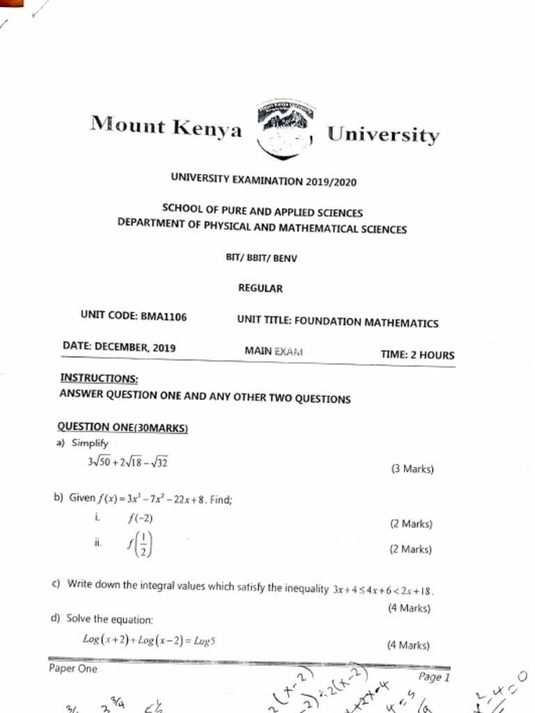 Foundation Maths 1 | PDF
