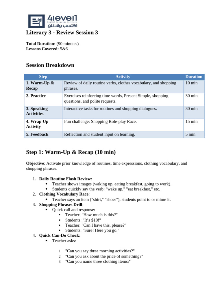 Lit 3-Review Session 3 | PDF | Learning | Vocabulary