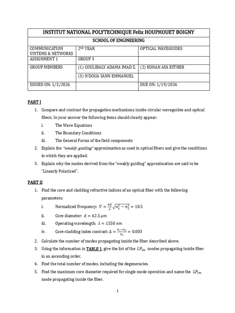 Waveguides Group 3 2026 | PDF | Optical Fiber | Waveguide