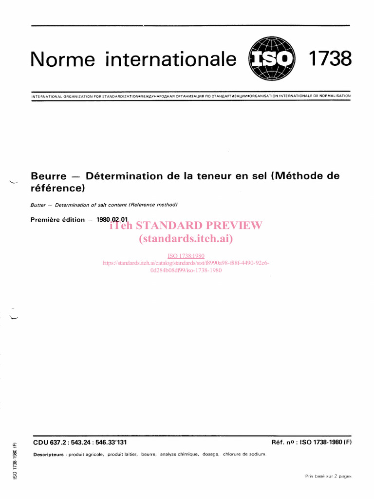 Iso 1738 1980 | PDF | Organisation internationale de normalisation ...