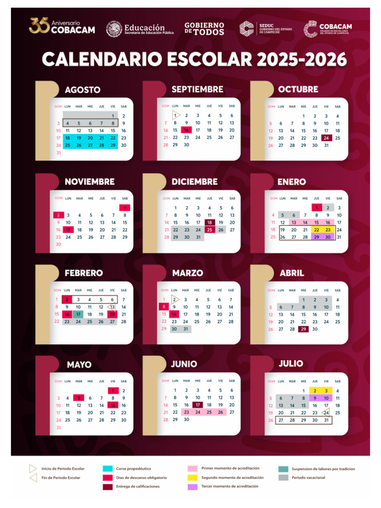 Calendario Escolar 2025 2026 | PDF
