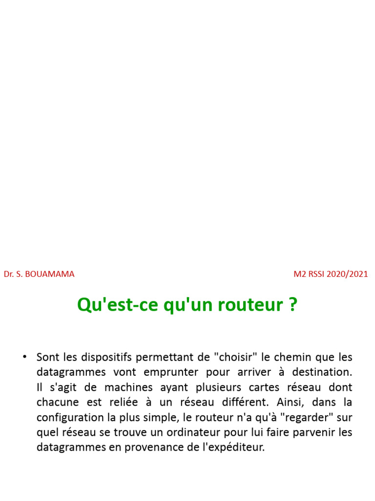 Cours Routage RSSI 2020 | PDF | Routage | Routeur