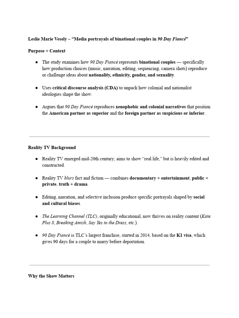 GGRD10H3 Reading Notes - 90 Day Fiance | PDF | Nationalism | Xenophobia