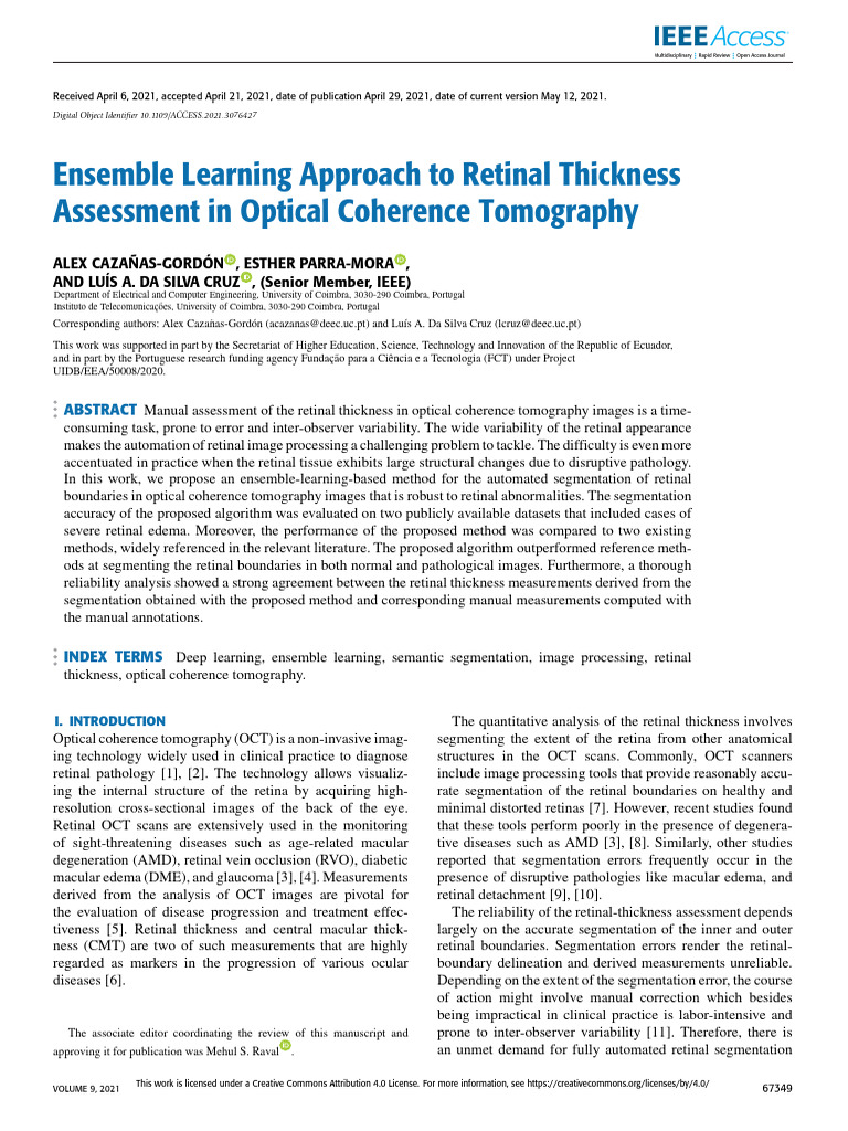 Ensemble Learning Approach To Retinal Thickness Assessment in Optical ...