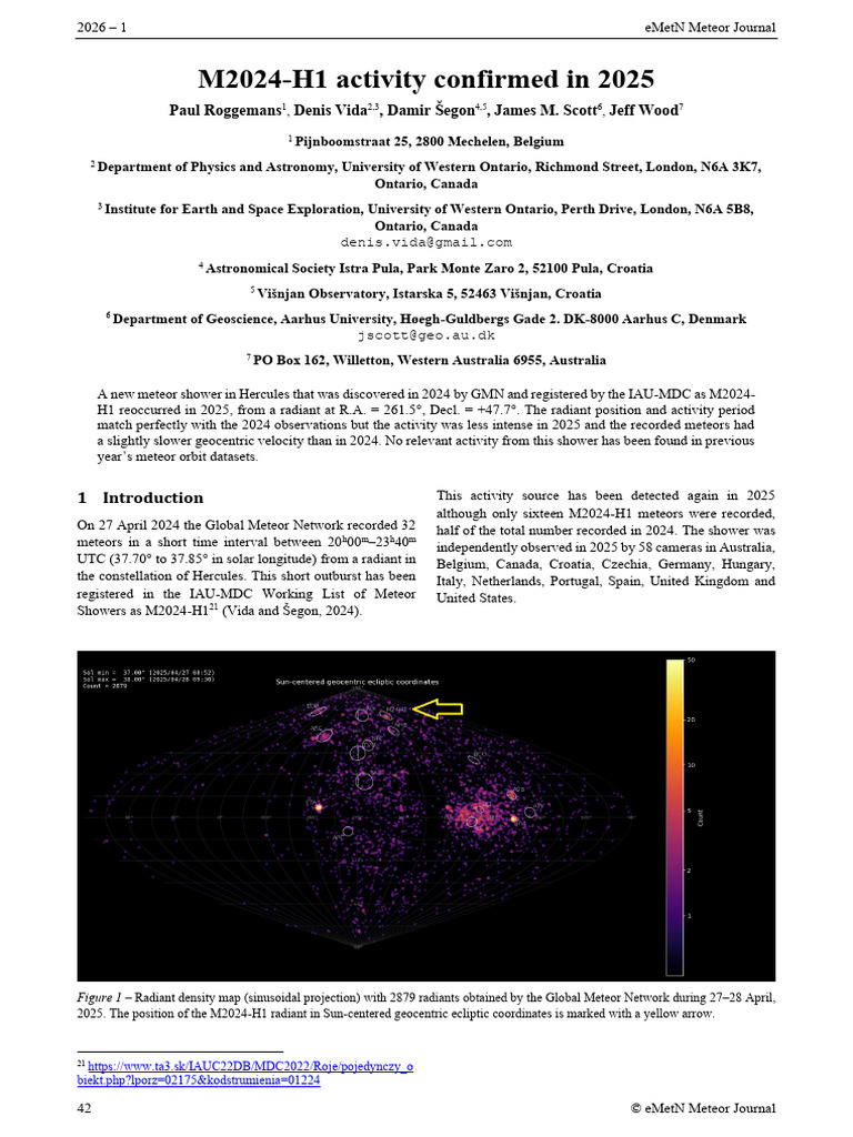 M2024-H1 Activity Confirmed in 2025 | PDF | Astronomy | Outer Space