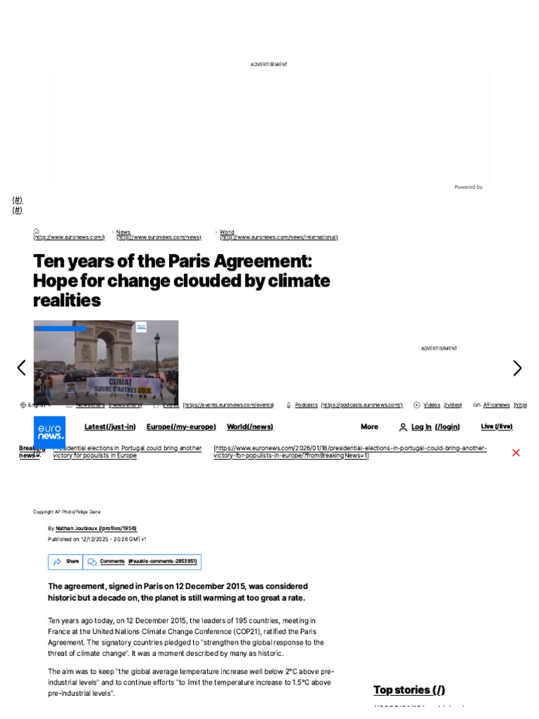 Ten Years of The Paris Agreement - Hope For Change Clouded by Climate ...