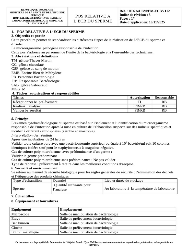 Ecb Des Spermes | PDF | Microbiologie | Biologie