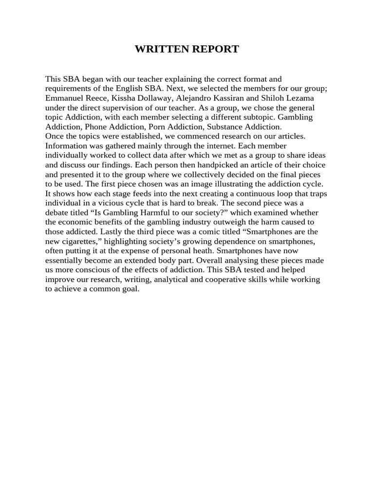 Written Report | PDF